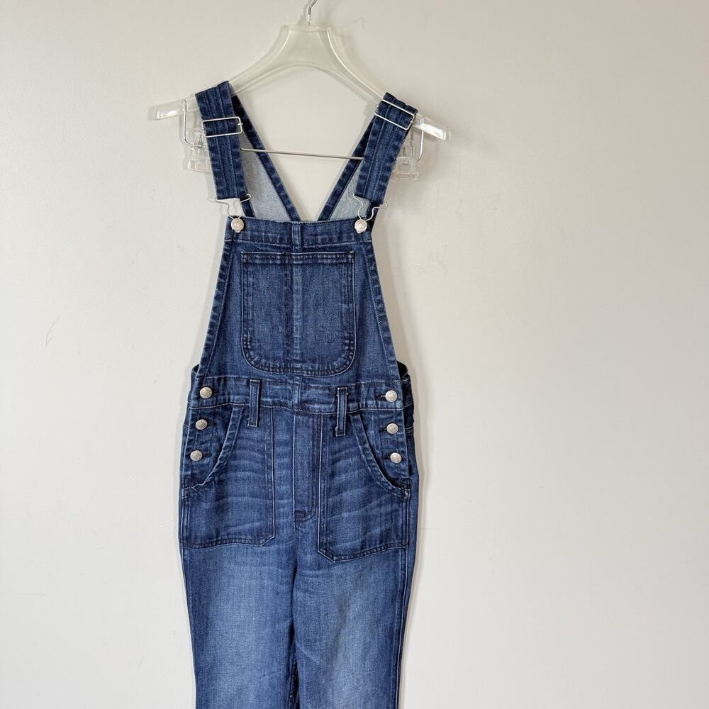 J CREW POINT SUR STRAIGHT LEG Denim OVERALLS Size XS Blue Medium Wash New - Picture 2 of 5